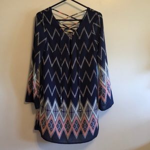 blue zig zag dress
